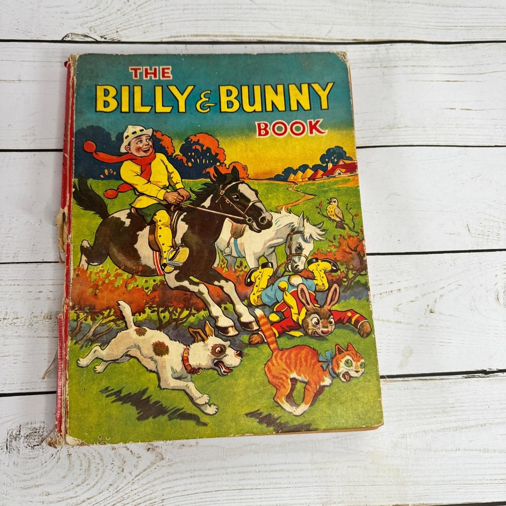 Vintage 1930s The Billy & Bunny Book Illustrated Children's Book Horse Riding